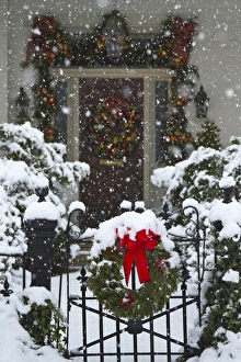 Festive Prints: Christmas wreaths and a rare holiday snow, Huntsville, Alabama