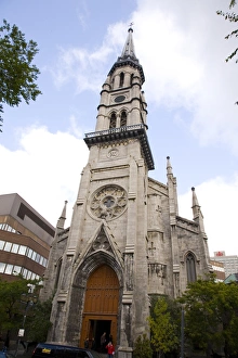 University Prints: Church facade for entrance into University of Quebec in Montreal