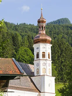 Church Sankt Michael. Village Sachrang in the Chiemgau in the Bavarian alps