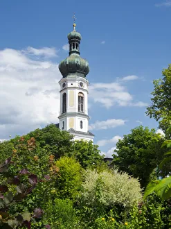 Church Sankt Pankratius. Village Reit im Winkl in the Chiemgau in the Bavarian alps