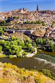 Catholic Prints: Churches Cathedral Medieval City Tagus River Toledo Spain