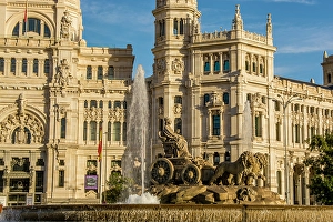 Plaza De Cibeles Prints: Cibeles Fountain and the Cibeles Palace, Madrid, Spain