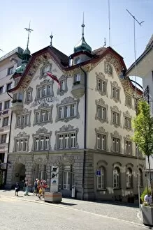 City Hall and Street scene in Einsiedeln, Switzerland
