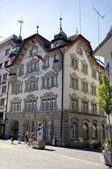 Images Dated 14th June 2006: City Hall and Street scene in Einsiedeln, Switzerland