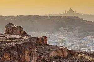 Jodhpur Prints: The city of Jodhpur, India (Blue City) and distant Umaid Bhawan Palace