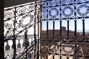 City of Ouarzazate seen from inside the kasbah de Taourirt
