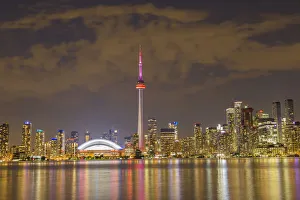 Ontario Prints: City Skyline at dusk Toronto, ON Canada