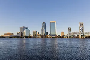Skyline Prints: City skyline and St. Johns River, Jacksonville, Florida