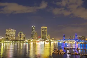 Skyline Prints: City Skyline and St. Johns River, Jacksonville, FL