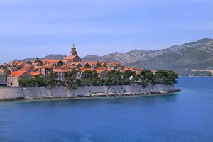 Rampart Prints: Cityscape of Korcula in Adriatic Sea, Croatia