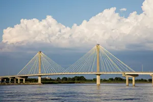 Cloudy Prints: Clark Bridge over Mississippi River at Alton, IL
