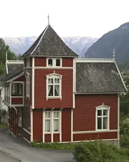 Nordic Prints: Classic 1800;s Norwegian home in Ulvik on the shores of Hardanger Fjord, Norway