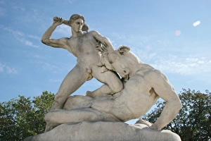 Images Dated 23rd September 2005: Classical Mythology. Theseus slaying Minotaur. Statue 19th century AD. The Garden of the Tuileries