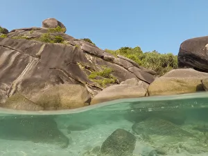 The clear water and rocks of Ko Miang island