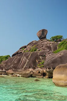 Similan Island Prints: The clear water and rocks of Ko Miang island. Phang Nga, Thailand