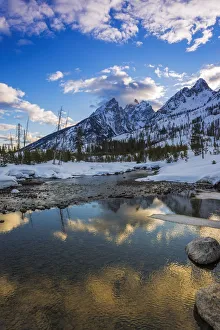 Images Dated 12th March 2015: Clearing storm over the Tetons from Cottonwood Creek, Grand Teton National Park