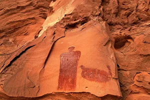 Pictograph Prints: Cleopatra Panel, a Barrier style Pictograph at Hog Springs. Utah