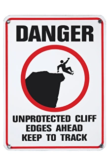 Warning Prints: Cliff Warning Sign, Australia