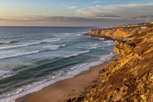 Images Dated 25th September 2023: Cliffs over beach at Colares, Portugal