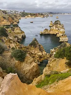 Portugal Prints: The cliffs and sea stacks of Ponta da Piedade at the rocky coast of the Algarve in Portugal