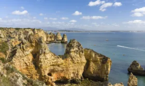 Images Dated 27th March 2016: The cliffs and sea stacks of Ponta da Piedade at the rocky coast of the Algarve in Portugal