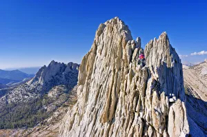 Adventure Prints: Climbers on the classic traverse of Matthes Crest, Yosemite National Park, California, USA