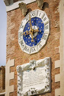 Byzantine Prints: Clocktower detail at the Arsenal, Venice, Veneto, Italy