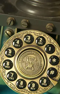 Images Dated 2032: Close up absract of an old fashioned push-button home telephone