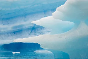 Greenland Prints: Close up of blue ice in the fjord of Narsarsuaq, Greenland