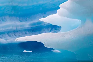 Greenland Prints: Close up of blue ice in the fjord of Narsarsuaq, Greenland
