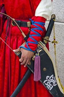 Banner Prints: Close up of a Guard at the Ceremonial changing of the guard, Gyeongbokgung palace