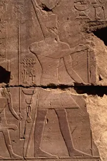 Burial Prints: Close up of Hieroglyphics from ancient ruins of Temple of Luxor Egypt