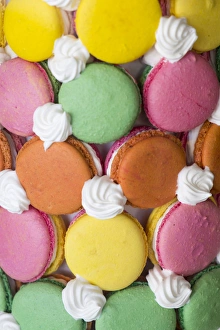 South Carolina Prints: Close up of a Macaron tower, Charleston, South Carolina. USA