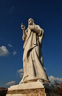 Images Dated 2027 March: Close up portrait of famous Christ statue on hill overlooking Havana Habana Cuba