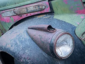 Truck Prints: Close-up detail of old trucks in the Palouse. (Editorial Use Only)