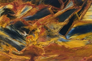 Pietersite Prints: Close-up of pietersite stone found in Namibia