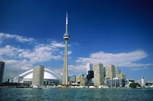 CN Tower and Skydome in Toronto, Ontario, Canada