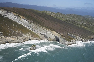 South Is Prints: Coast south of Cape Farewell, NW Nelson Region, South Island, New Zealand - aerial