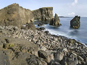 Basalt Prints: Coastal landscape at Reykjanesviti and Valahnukur on Reykjanes peninsula