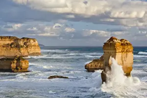 Images Dated 13th December 2011: The coastline near Loch Ard Gorge, looking towards the sea stacks called 12 Apostles