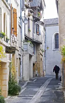 Cobble Stone Prints: A cobble stone street and old cross beam half timber and stone houses in the Old Town