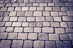 Cobblestone detail in old town Vieux Lyon, France (UNESCO World Heritage Site)