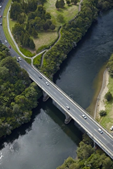 State Highway 1 Prints: Cobham Bridge (State Highway One), Hamilton, Waikato, North Island, New Zealand - aerial