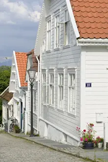 Nordic Prints: Coble stone Streets and white timber houses of the Stavanger Historical district