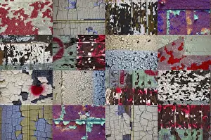 collage of door and wall details from the abandoned Roosevelt sweater Mill