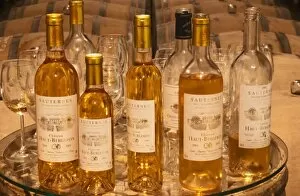 Images Dated 14th December 2007: A collection of bottles of different sizes - Chateau Haut Bergeron, Sauternes, Bordeaux