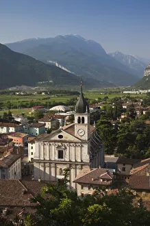 Arco Prints: Collegiate church in morning, Arco, Trento Province, Italy