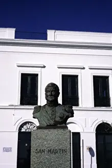 Hero Prints: Colonia, Uruguay, Bust of General San Martin in Barrio Historico