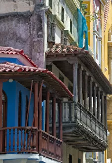 Architecture Collection: Colonial houses in the old town, Cartagena, UNESCO World Heritage Site