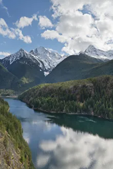 Reservoir Prints: Colonial Peak, Pyramid Peak, and Diablo Lake, Ross Lake National Recreation Area